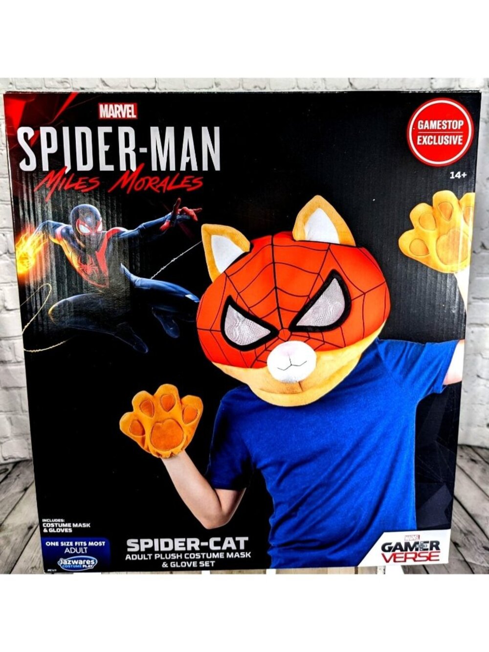 Spider-Man Miles Morales Spider-Cat Mask and Glove Adult 3D Costume Set Sealed